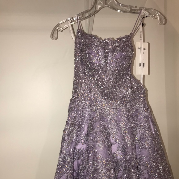 sherri hill metallic dress